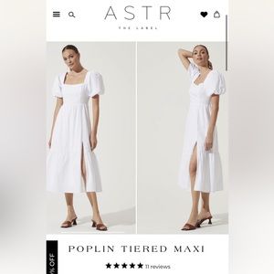 ASTR THE LABEL Poplin Tiered Maxi